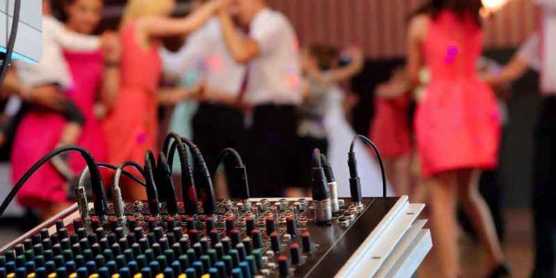 An Image Of Sound System In A Corporate Party.