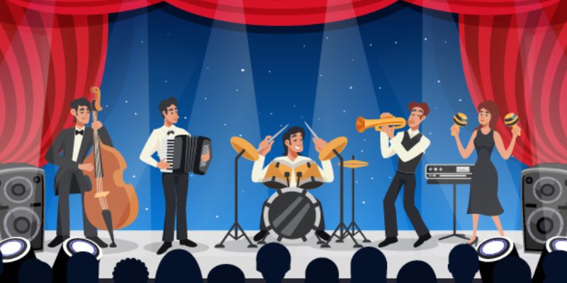 A Vector Image That Showing Musical Delight For Corporate people.