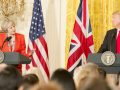 German Chancellor Angela Merkel and US President Donald Trump Hold A Joint Press Conference At The White House.