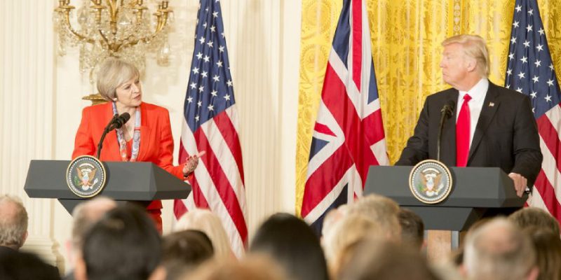 German Chancellor Angela Merkel and US President Donald Trump Hold A Joint Press Conference At The White House.