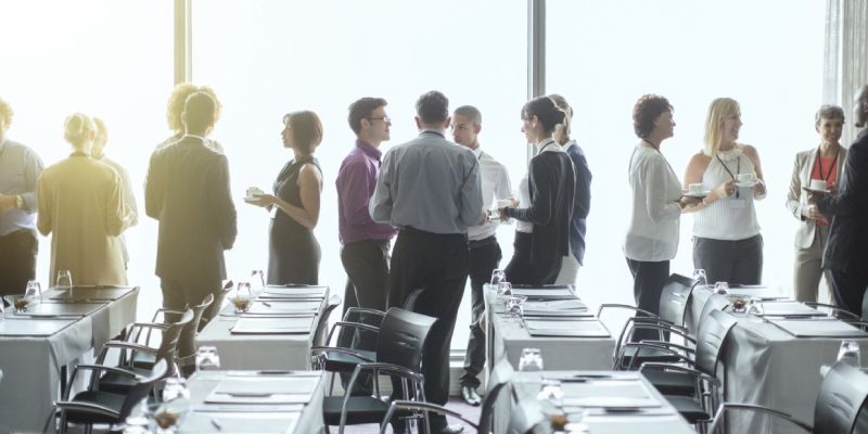 Corporate People Take A Break During A Conference Meetup.